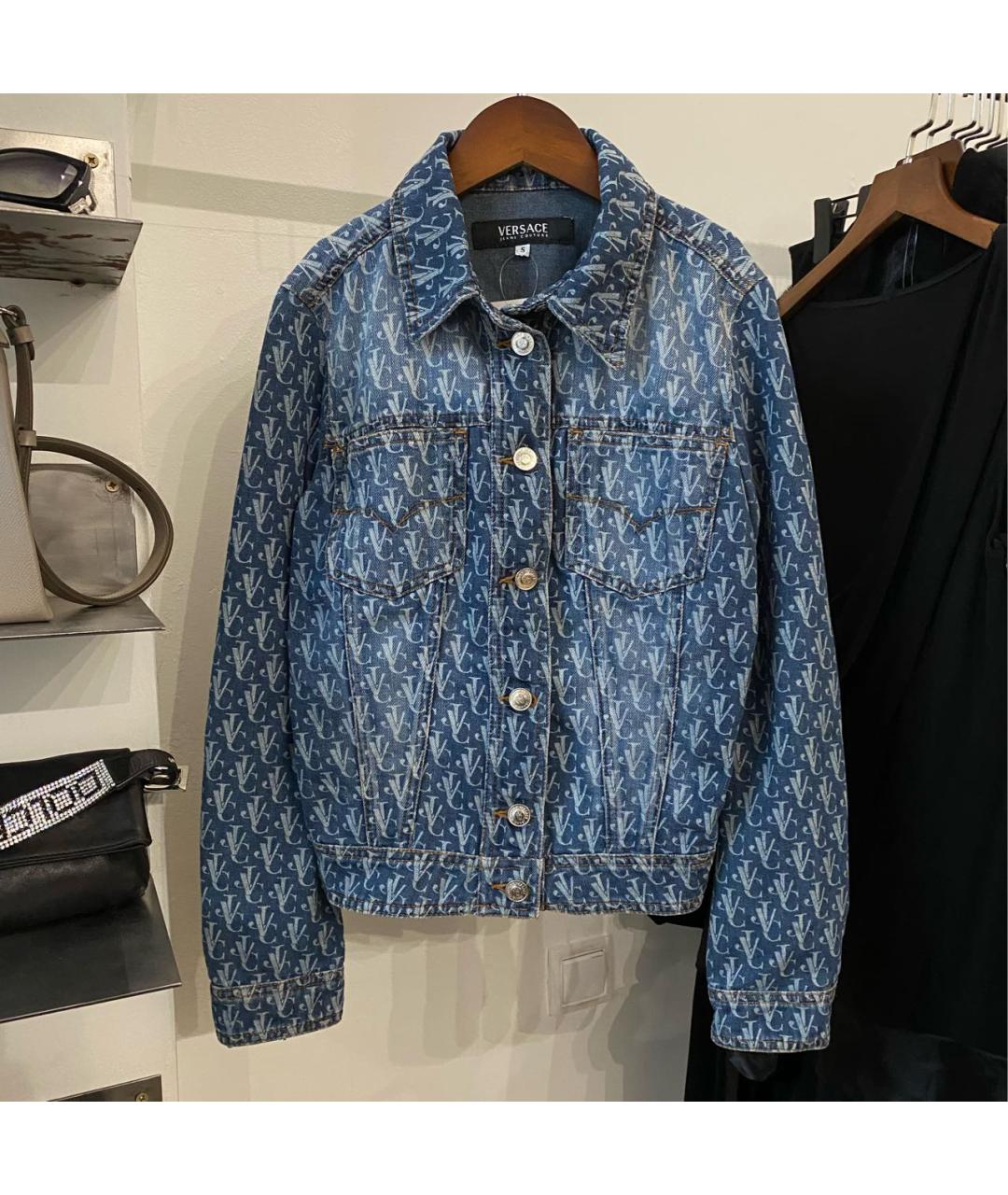 VERSACE JEANS COUTURE Синяя деним куртка, фото 8