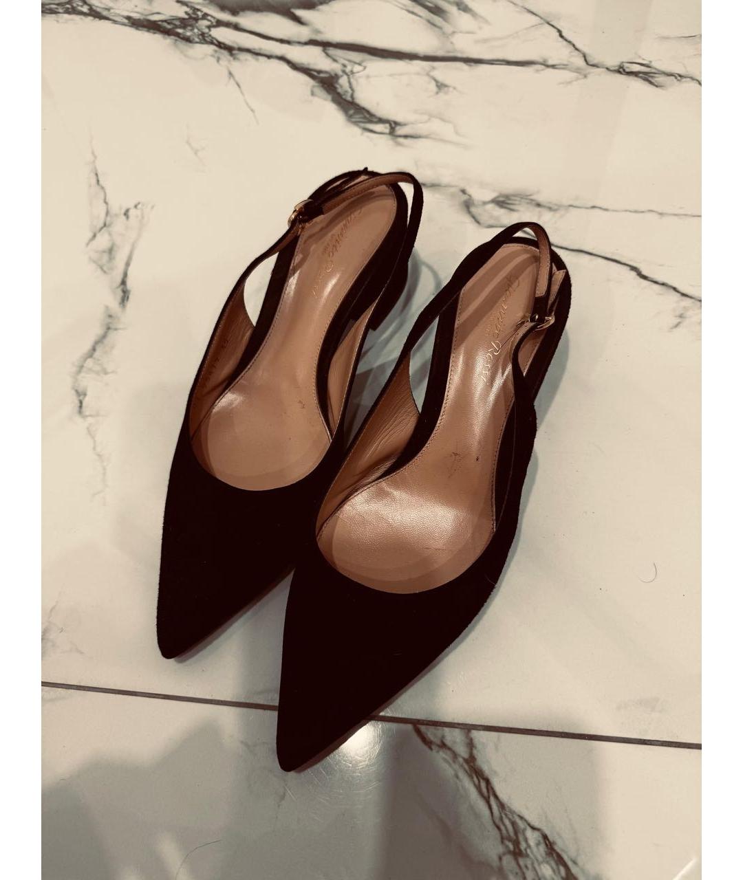 GIANVITO ROSSI Черные замшевые туфли, фото 5