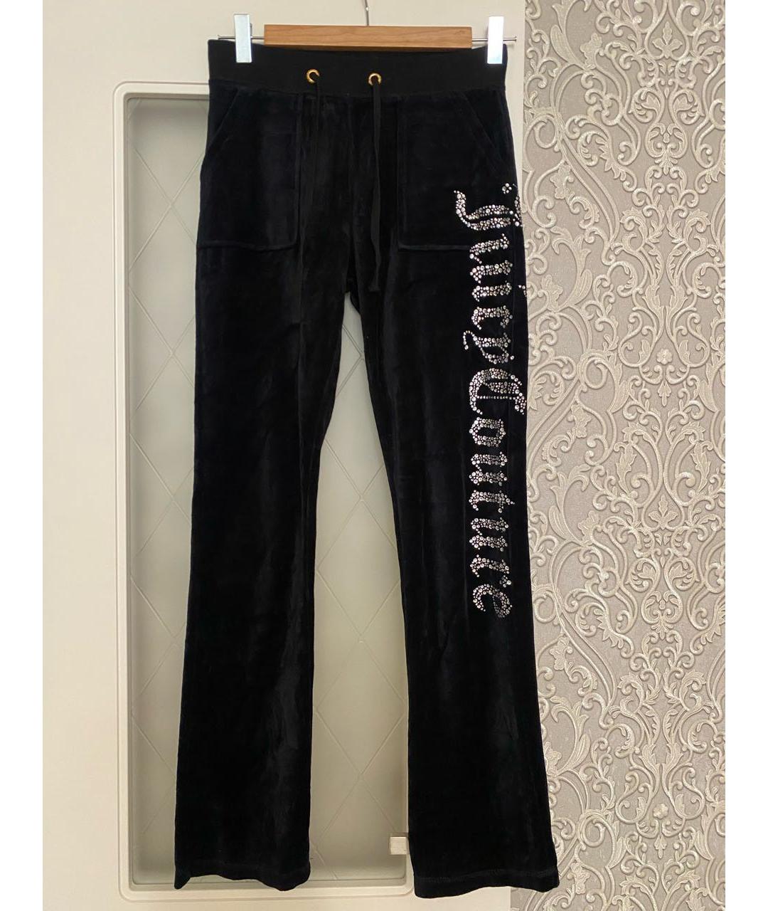 JUICY COUTURE Черные бархатные спортивные брюки и шорты, фото 5