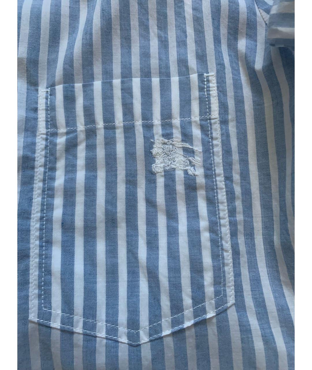 BURBERRY Голубая хлопковая рубашка, фото 4