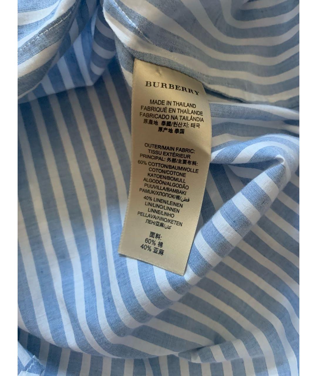 BURBERRY Голубая хлопковая рубашка, фото 7