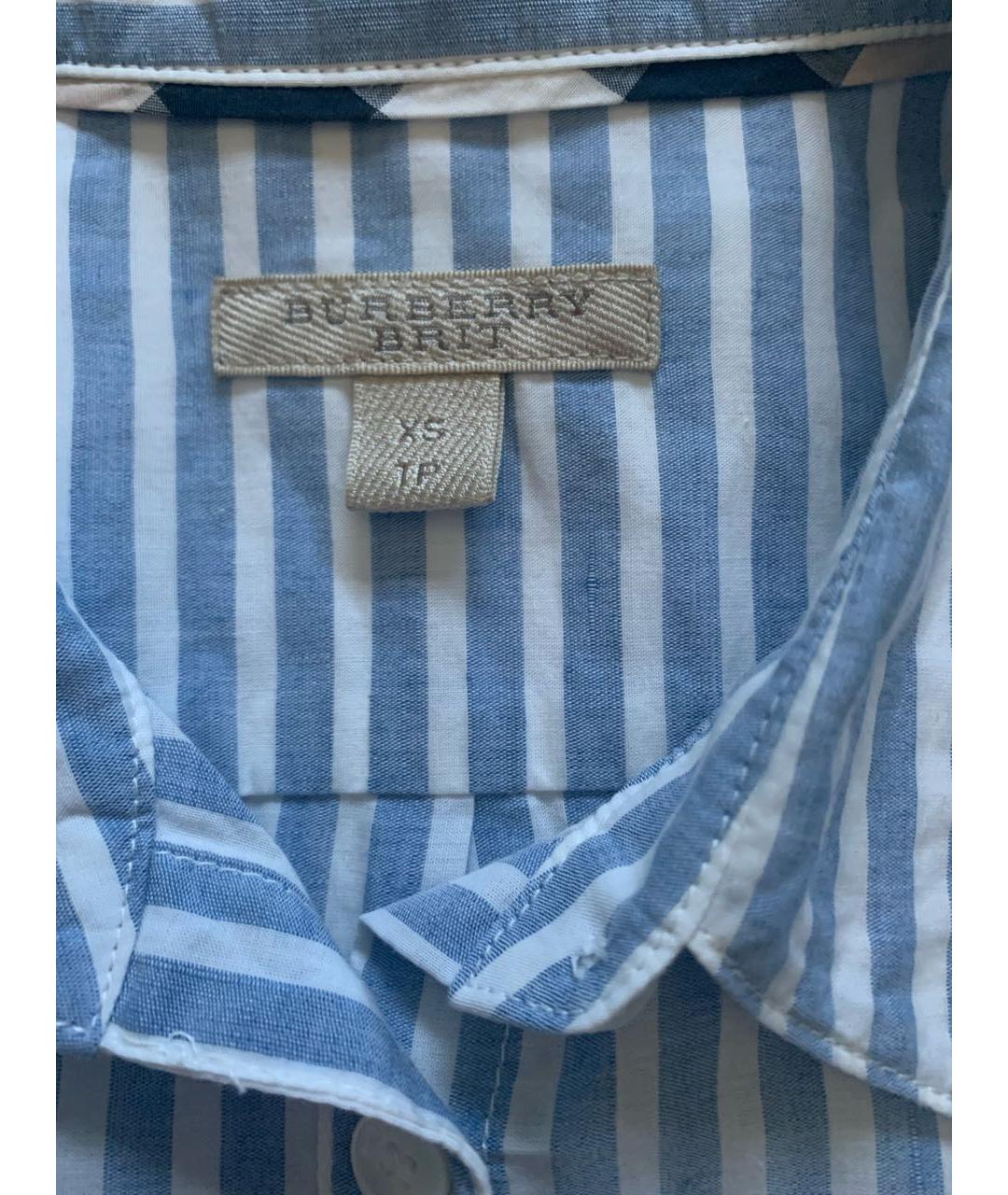 BURBERRY Голубая хлопковая рубашка, фото 3