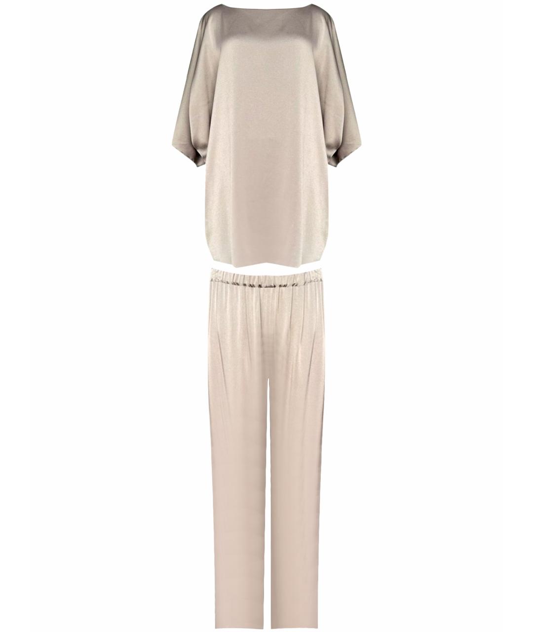 MAX MARA Бежевый ацетатный костюм с брюками, фото 1