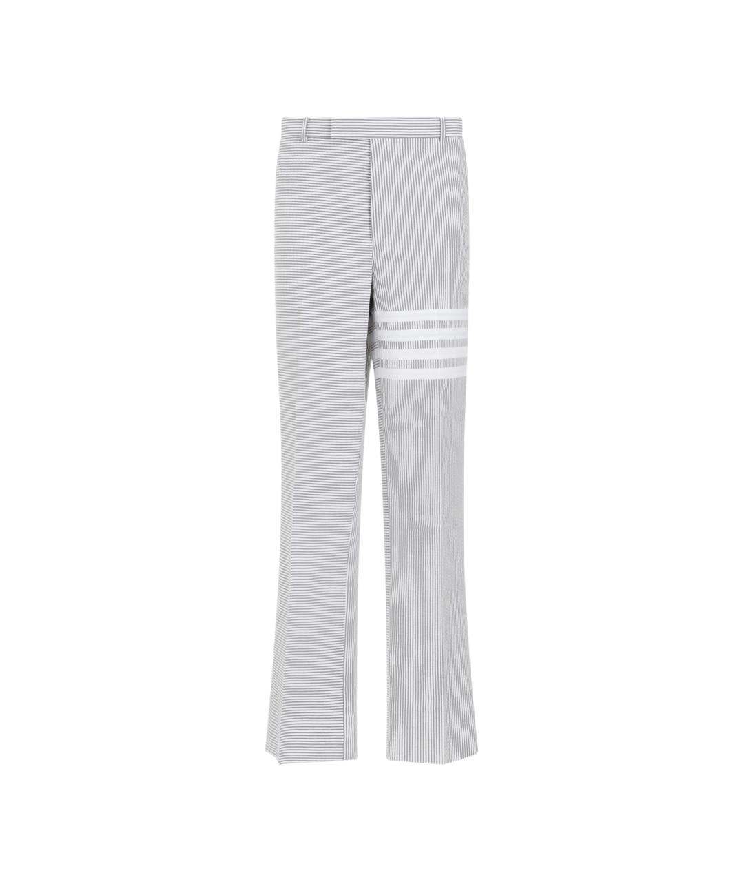 THOM BROWNE Серые хлопковые повседневные брюки, фото 1