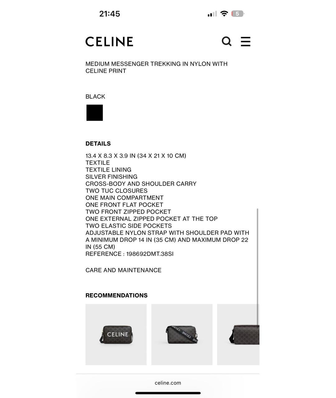 CELINE Черная сумка на плечо, фото 7