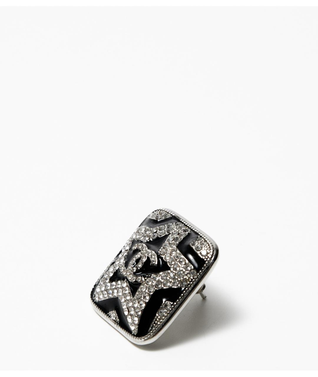 CHANEL Черные металлические серьги, фото 2