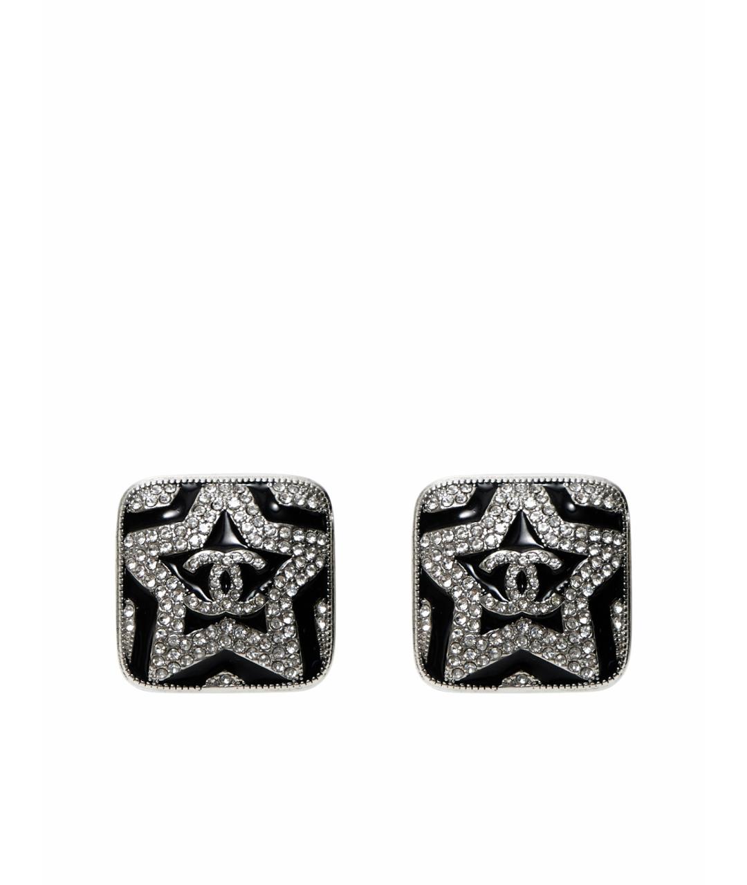 CHANEL Черные металлические серьги, фото 1