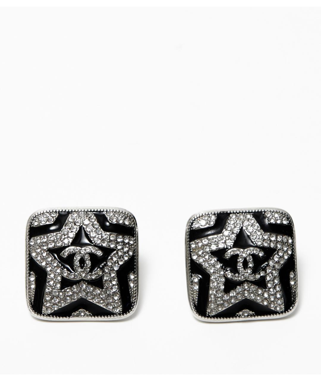 CHANEL Черные металлические серьги, фото 6