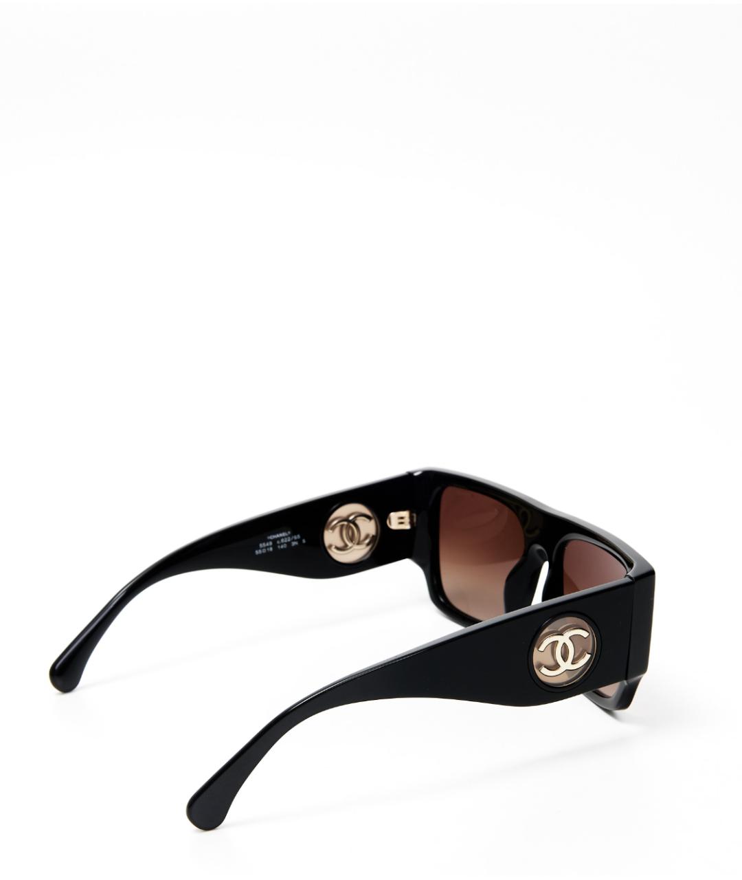CHANEL Черные пластиковые солнцезащитные очки, фото 3