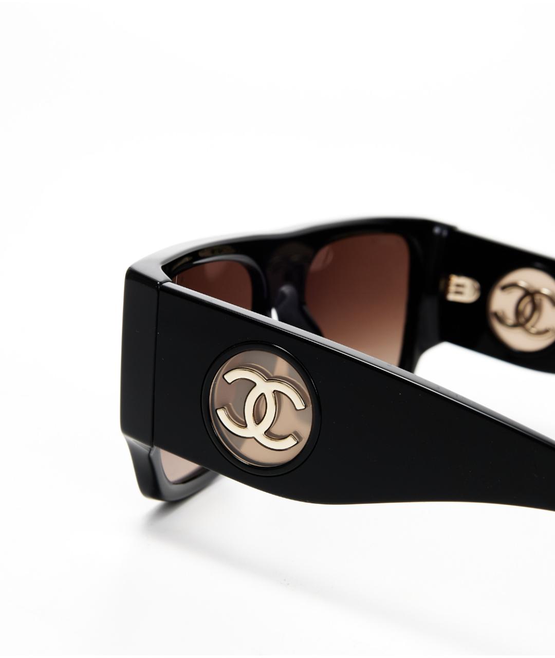 CHANEL Черные пластиковые солнцезащитные очки, фото 4