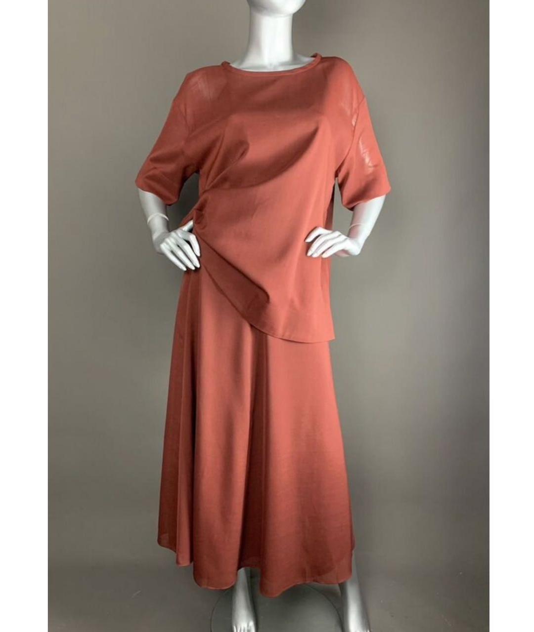 MAX MARA Бордовый полиэстеровый костюм с юбками, фото 6