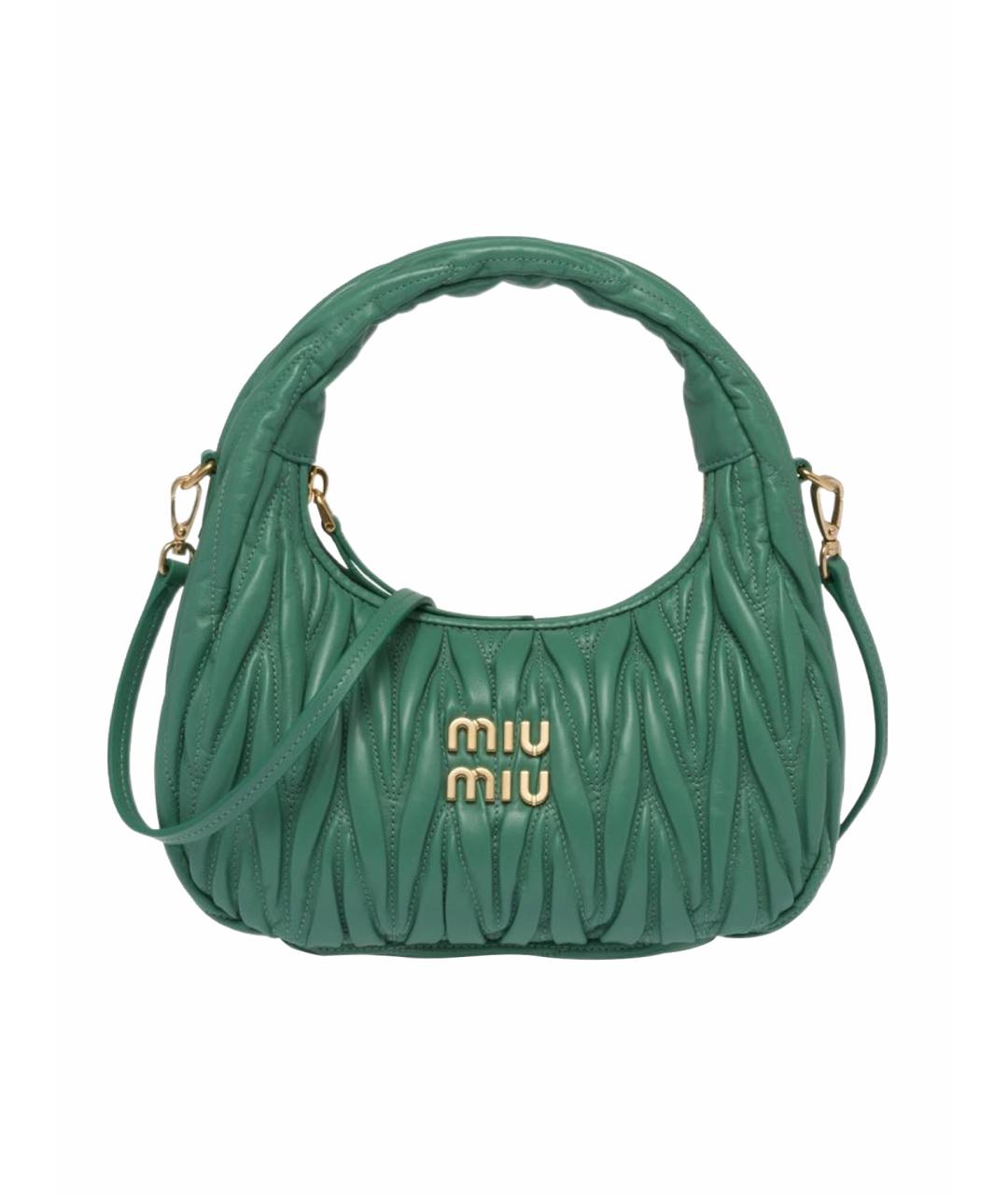 MIU MIU Желтая кожаная сумка через плечо, фото 1