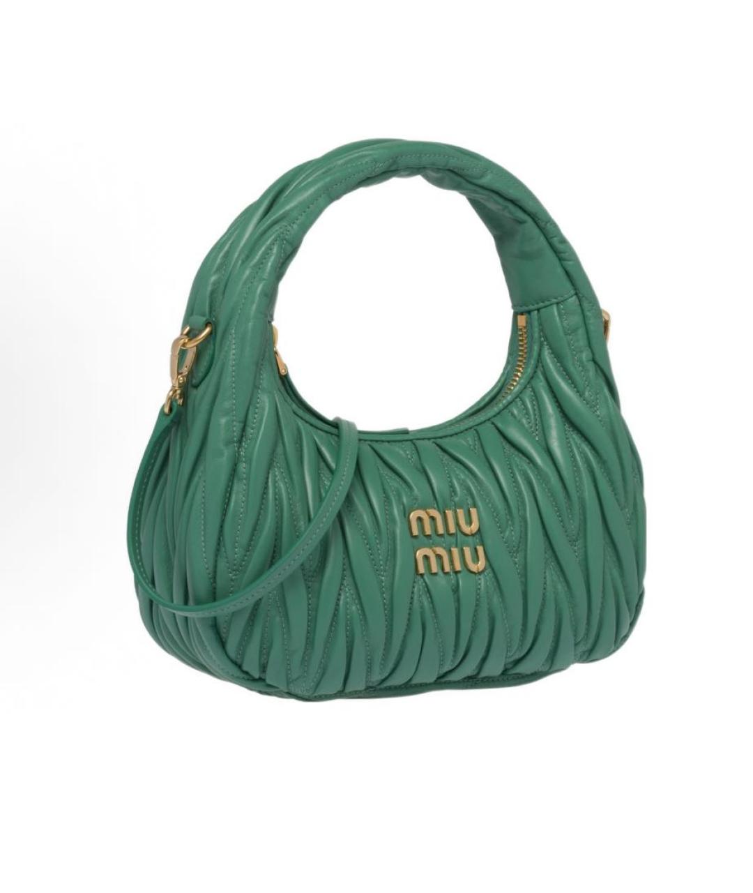 MIU MIU Желтая кожаная сумка через плечо, фото 2