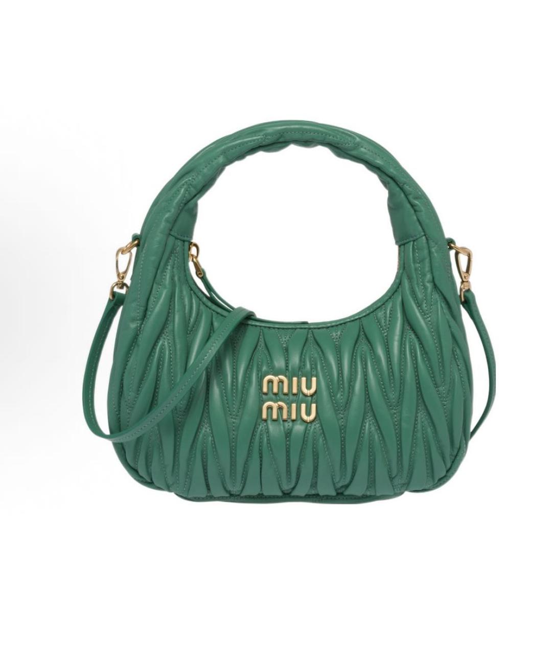 MIU MIU Желтая кожаная сумка через плечо, фото 8