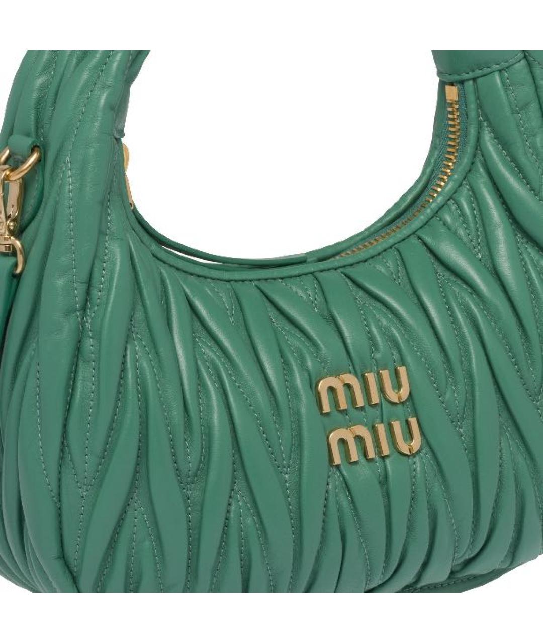MIU MIU Желтая кожаная сумка через плечо, фото 4
