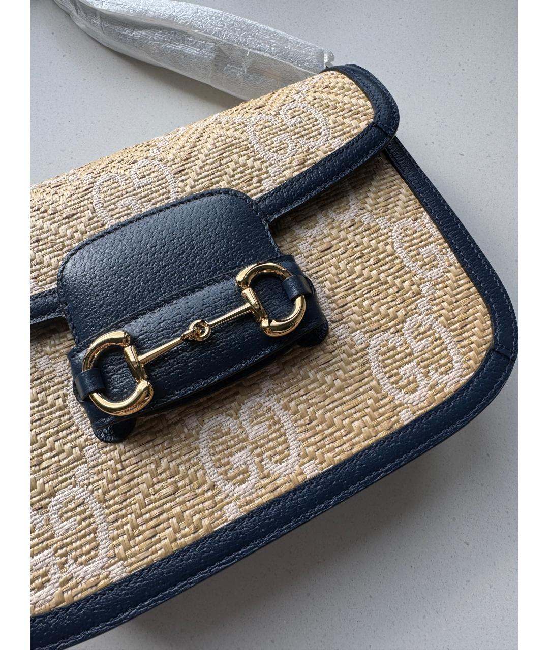GUCCI Синяя кожаная сумка с короткими ручками, фото 2