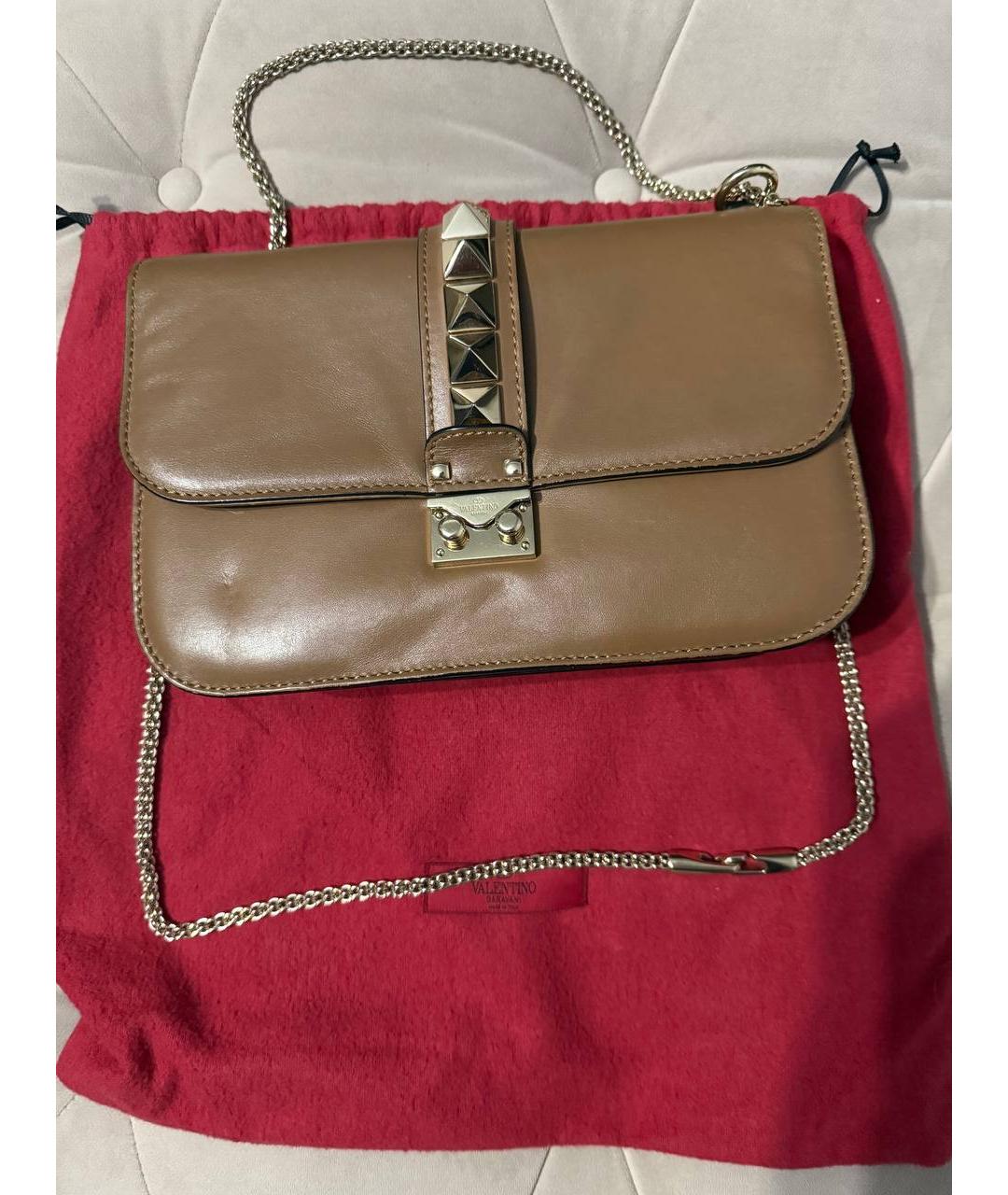 VALENTINO Коричневая кожаная сумка тоут, фото 5