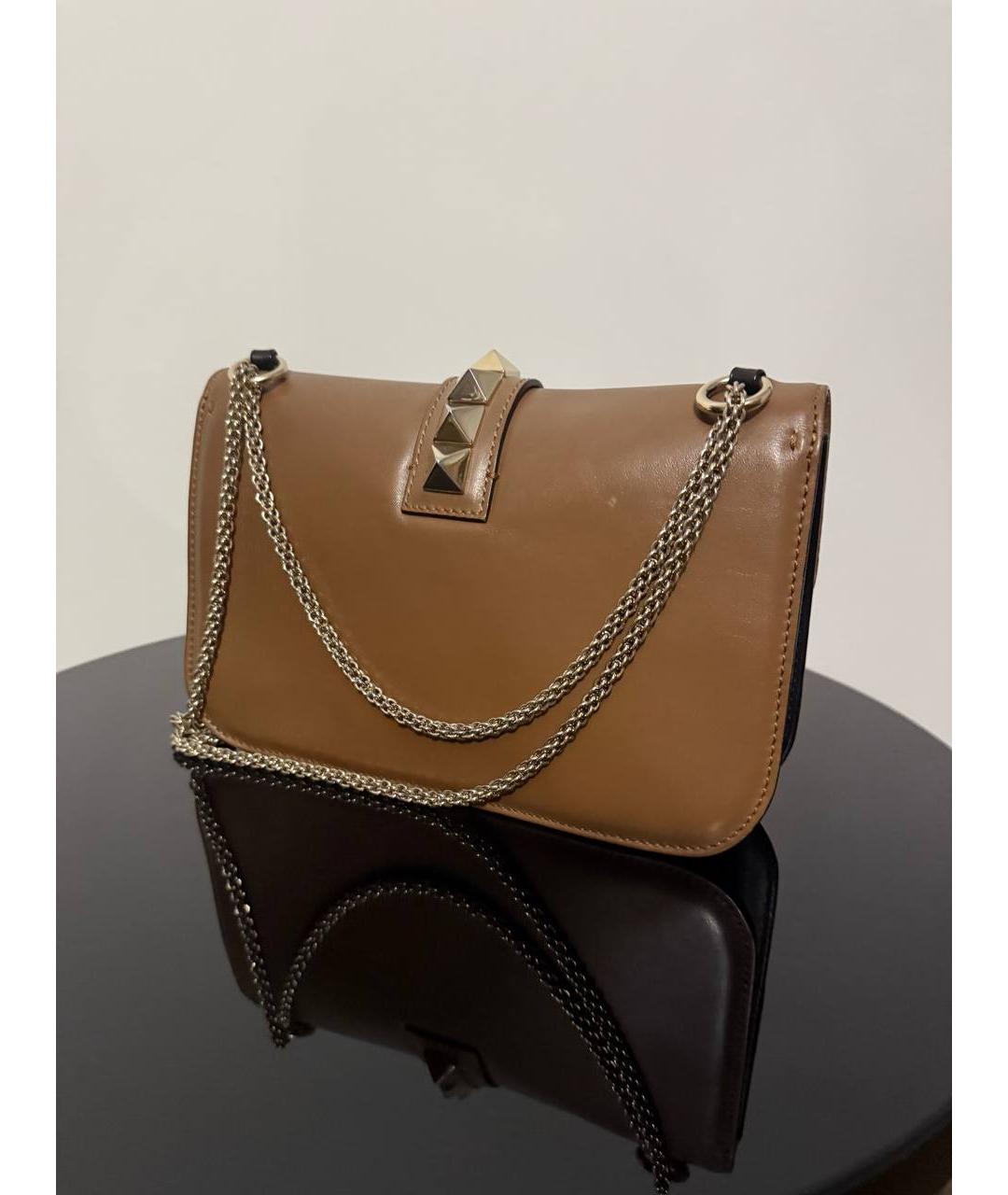 VALENTINO Коричневая кожаная сумка тоут, фото 3
