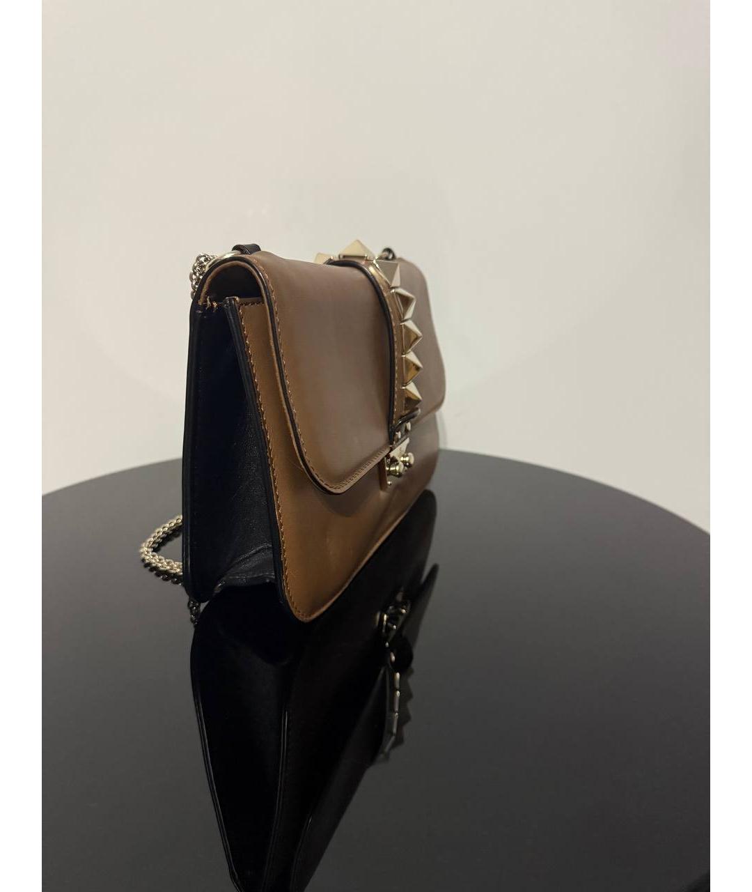 VALENTINO Коричневая кожаная сумка тоут, фото 2