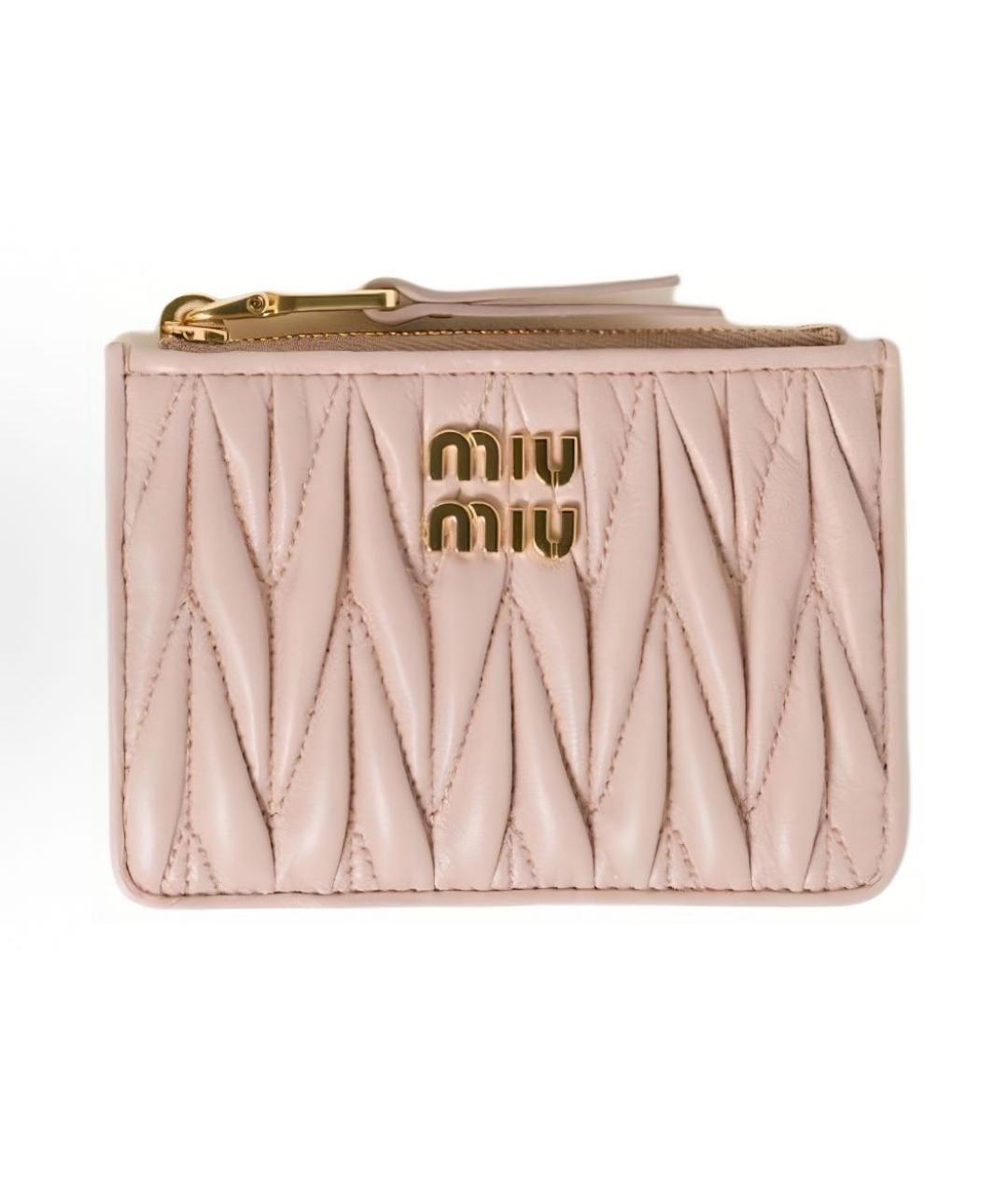 MIU MIU Розовый кожаный кардхолдер, фото 4