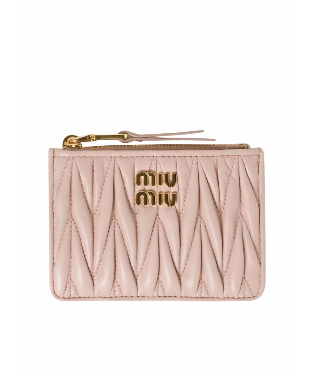 MIU MIU Розовый кожаный кардхолдер, фото 1