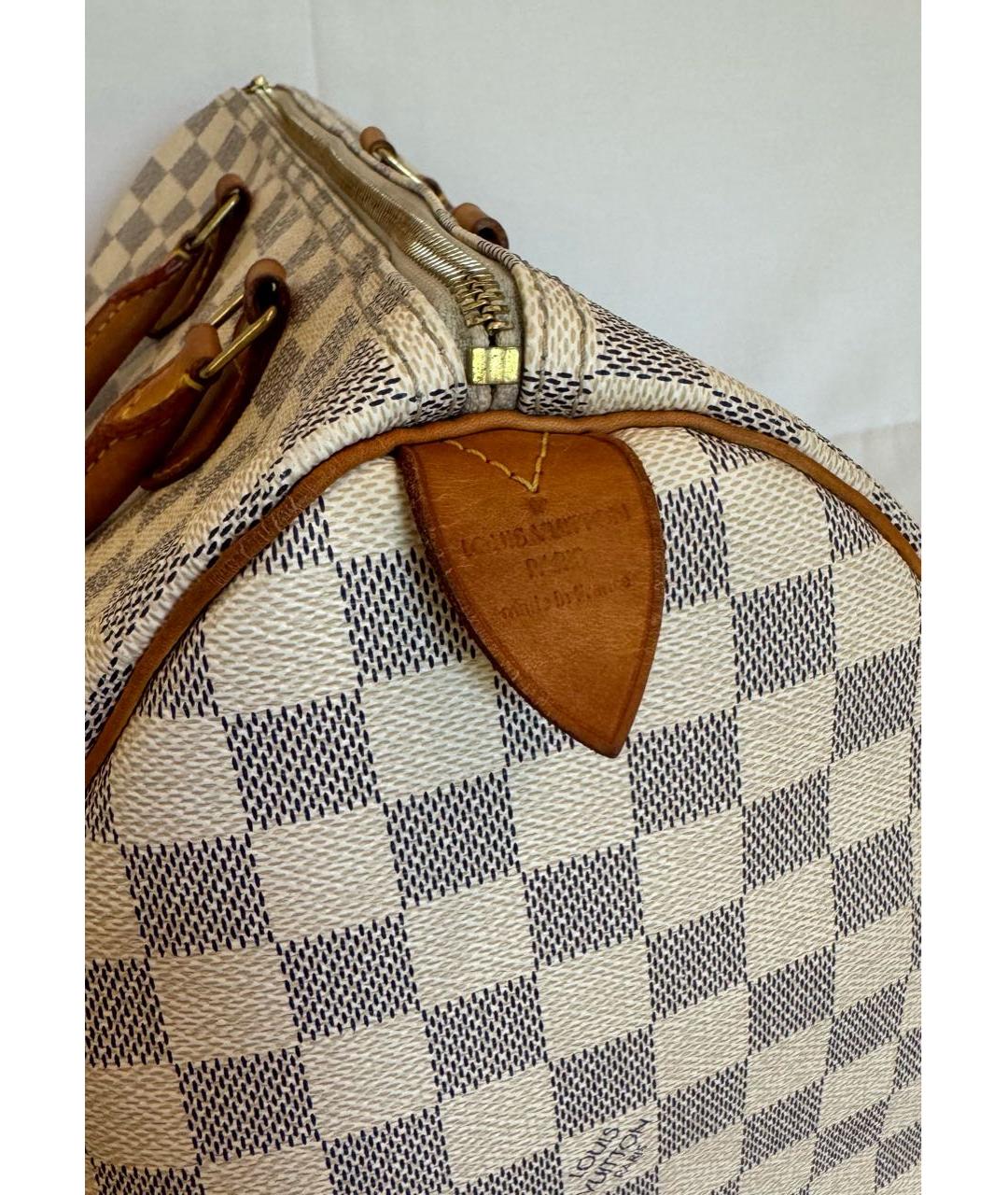 LOUIS VUITTON Бежевая тканевая сумка с короткими ручками, фото 6