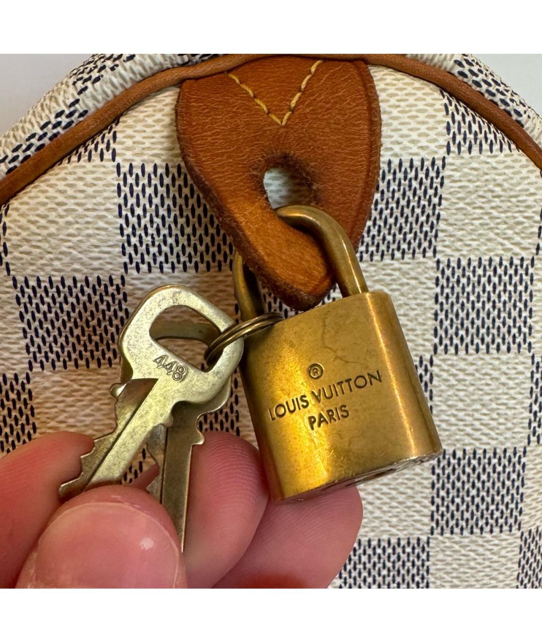 LOUIS VUITTON Бежевая тканевая сумка с короткими ручками, фото 5