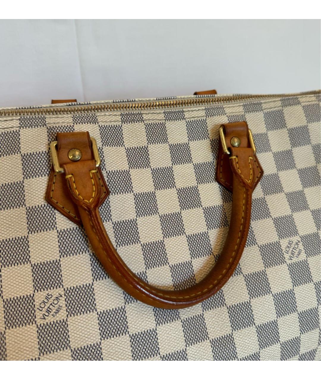 LOUIS VUITTON Бежевая тканевая сумка с короткими ручками, фото 7