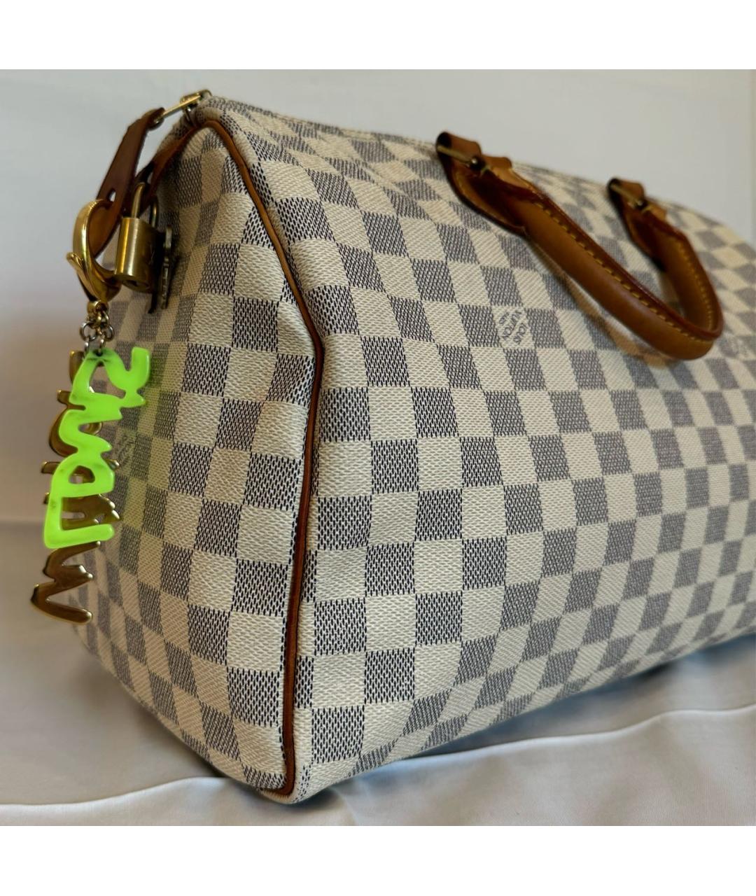 LOUIS VUITTON Бежевая тканевая сумка с короткими ручками, фото 2