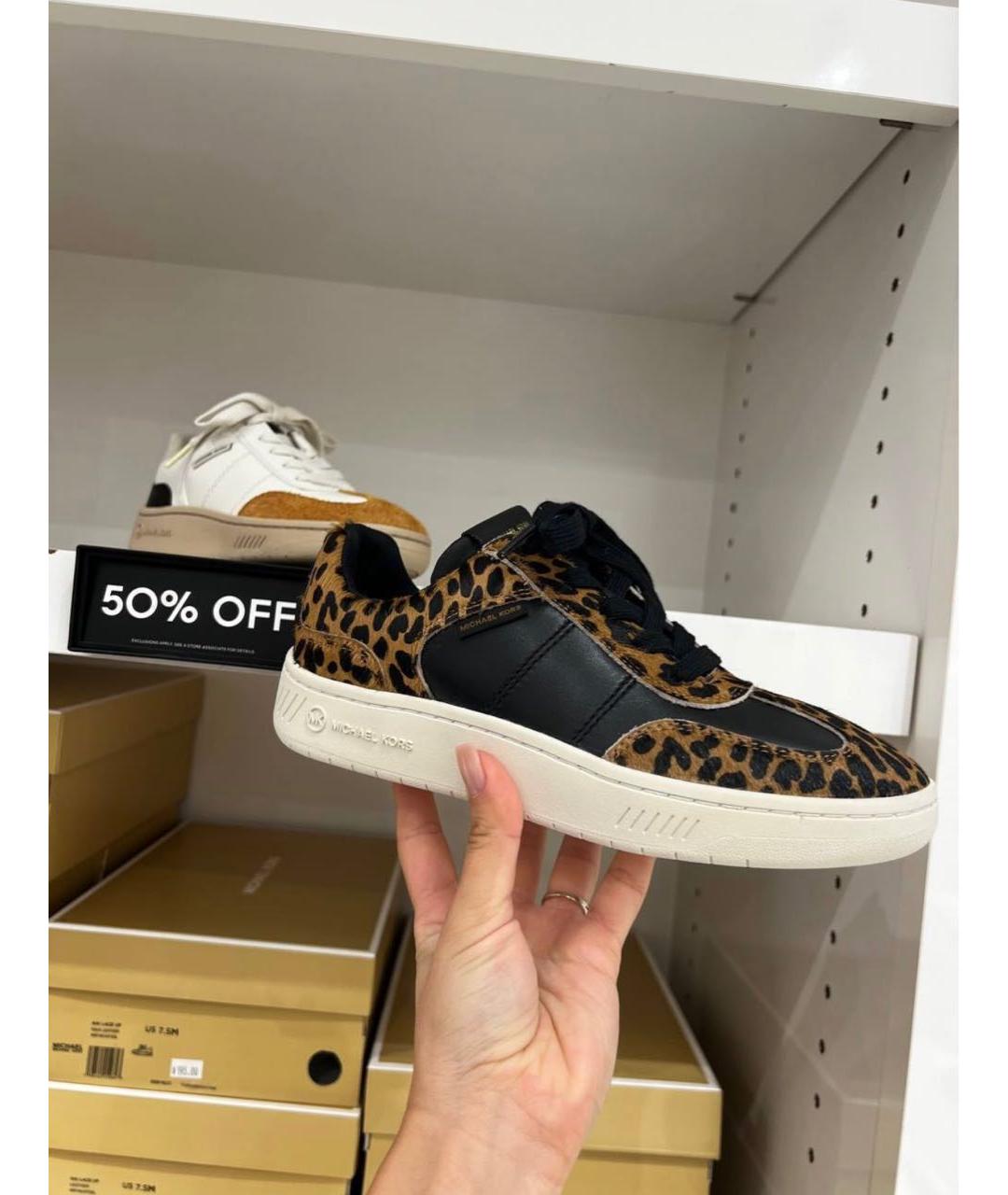 MICHAEL KORS Черные кожаные кеды, фото 2