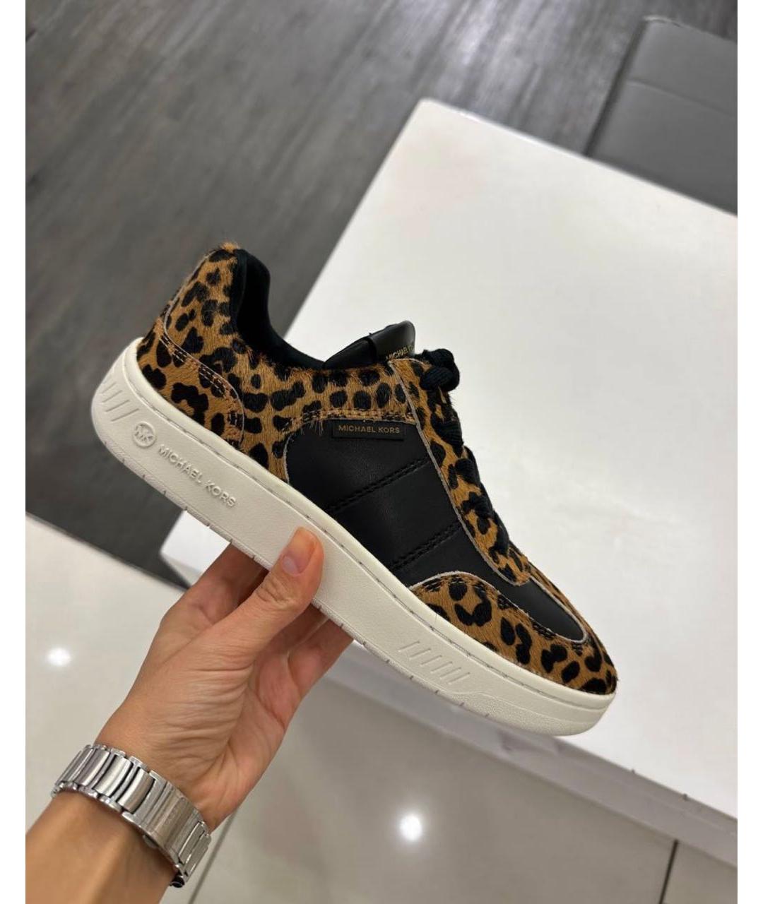 MICHAEL KORS Черные кожаные кеды, фото 4
