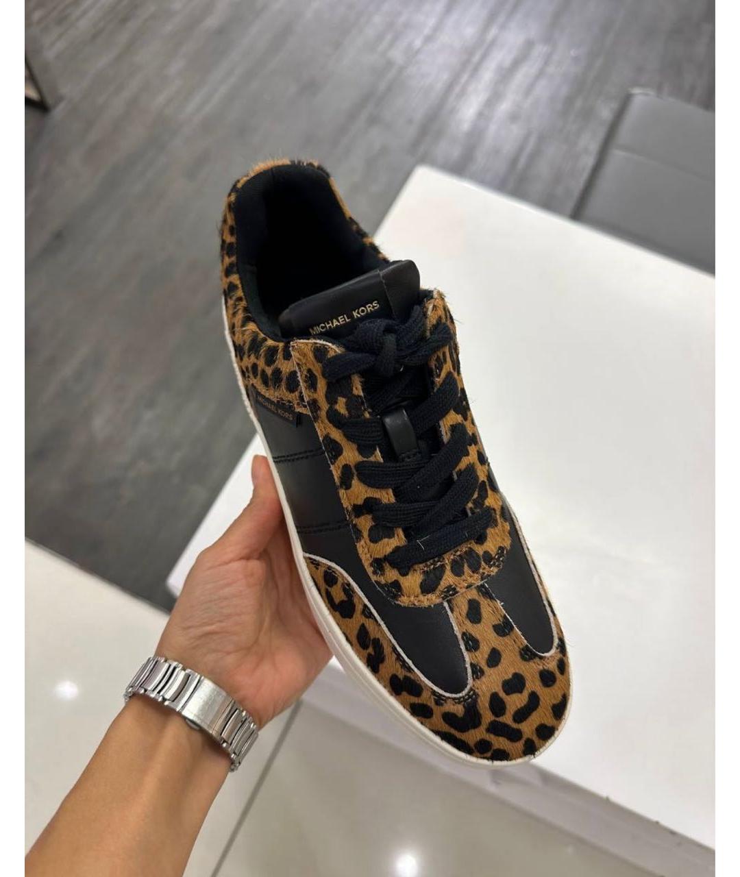 MICHAEL KORS Черные кожаные кеды, фото 3