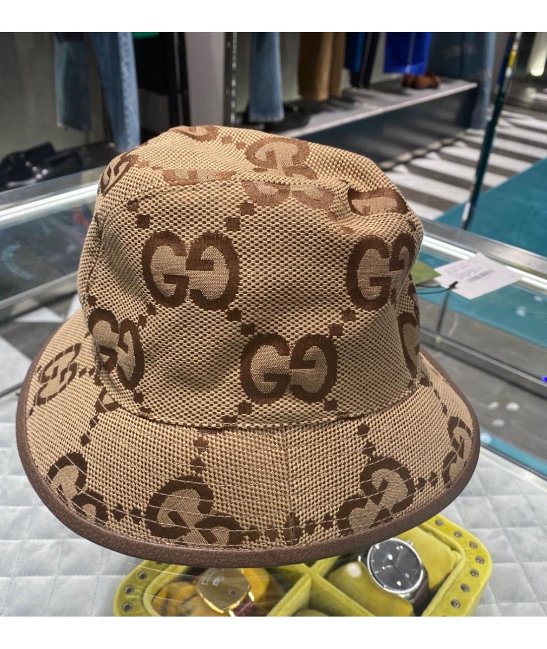 GUCCI Коричневая хлопковая панама, фото 2