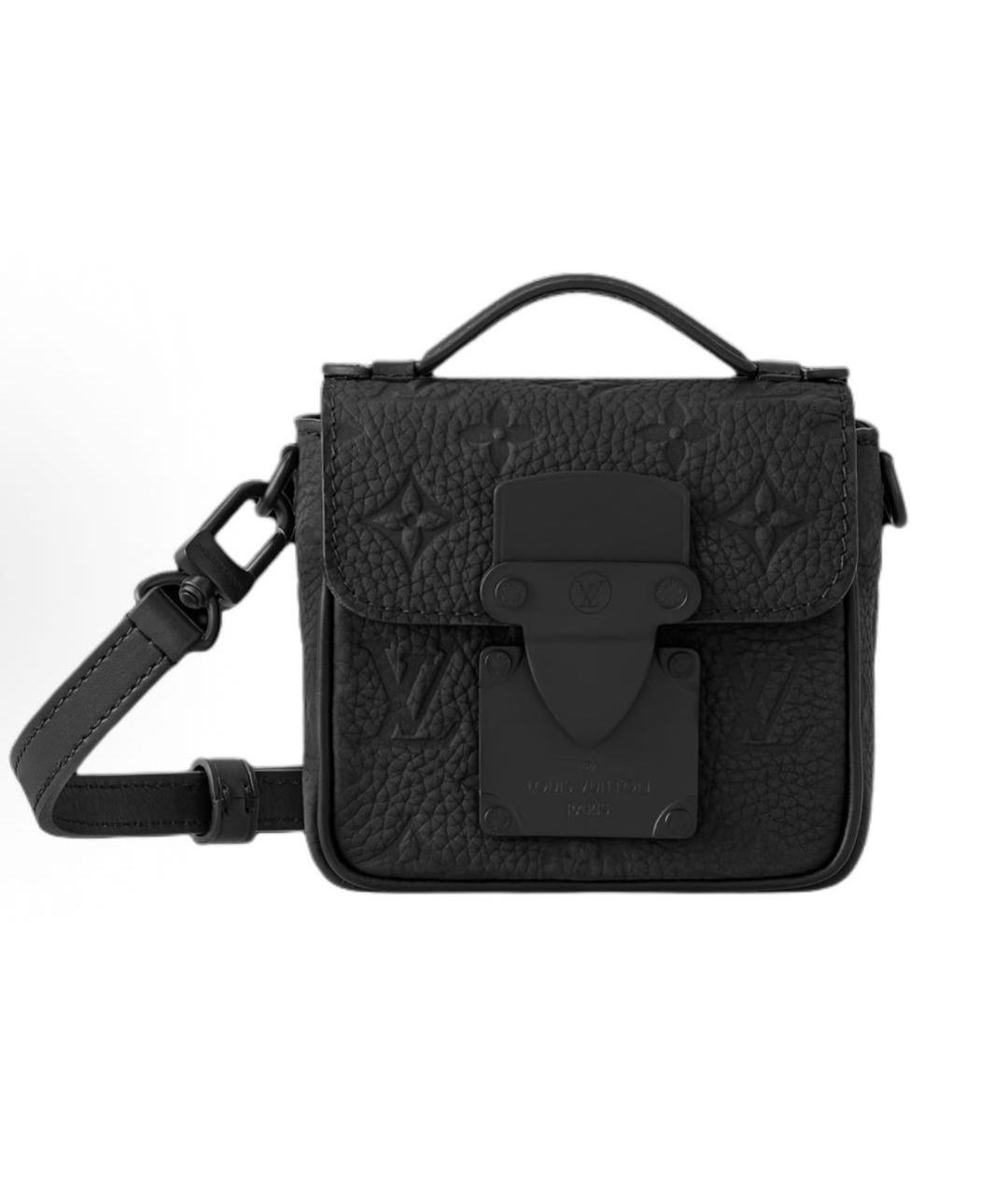 LOUIS VUITTON Черная кожаная сумка на плечо, фото 9