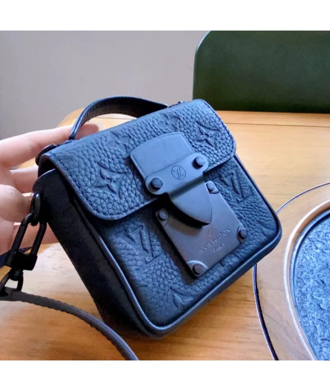 LOUIS VUITTON Черная кожаная сумка на плечо, фото 2