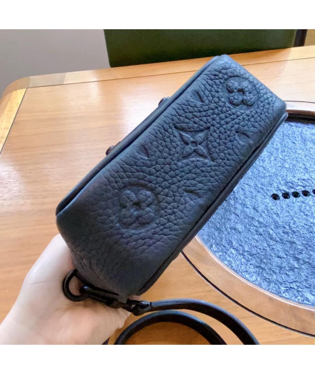 LOUIS VUITTON Черная кожаная сумка на плечо, фото 5