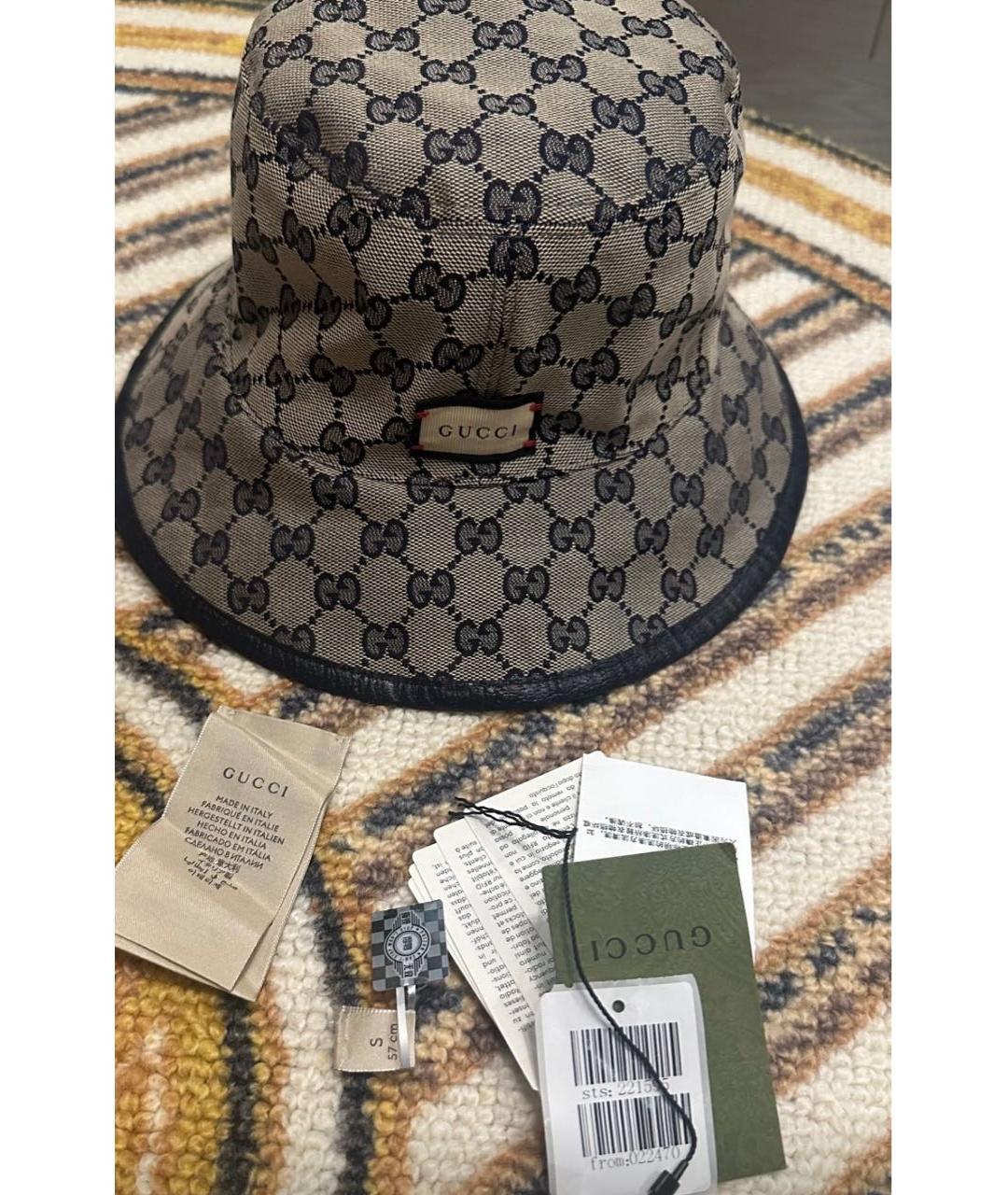 GUCCI Темно-синяя хлопковая шляпа, фото 5