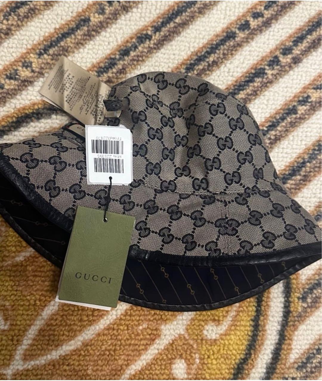 GUCCI Темно-синяя хлопковая шляпа, фото 3