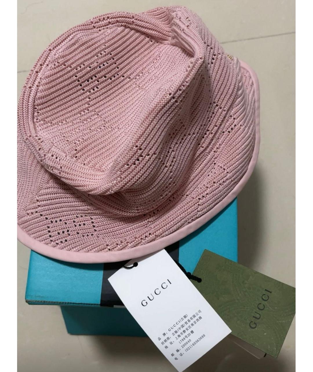 GUCCI Розовая хлопковая панама, фото 3
