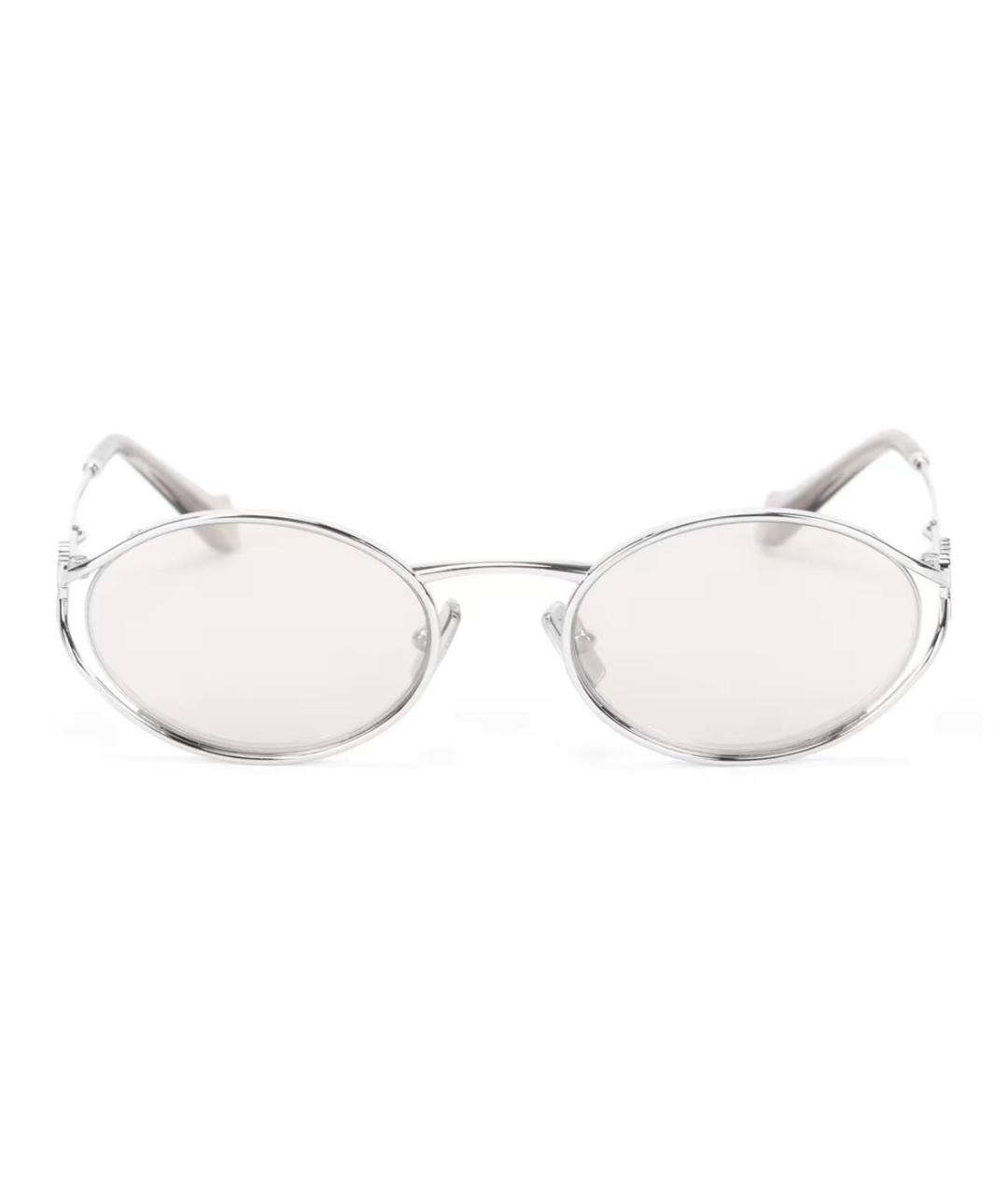 MIU MIU Серебряные металлические солнцезащитные очки, фото 2