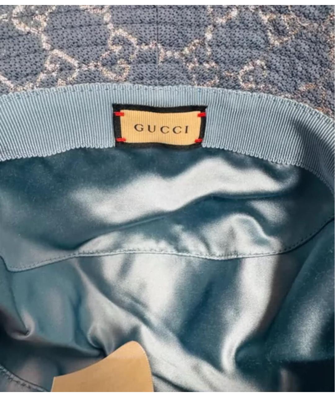 GUCCI Голубая хлопковая панама, фото 4
