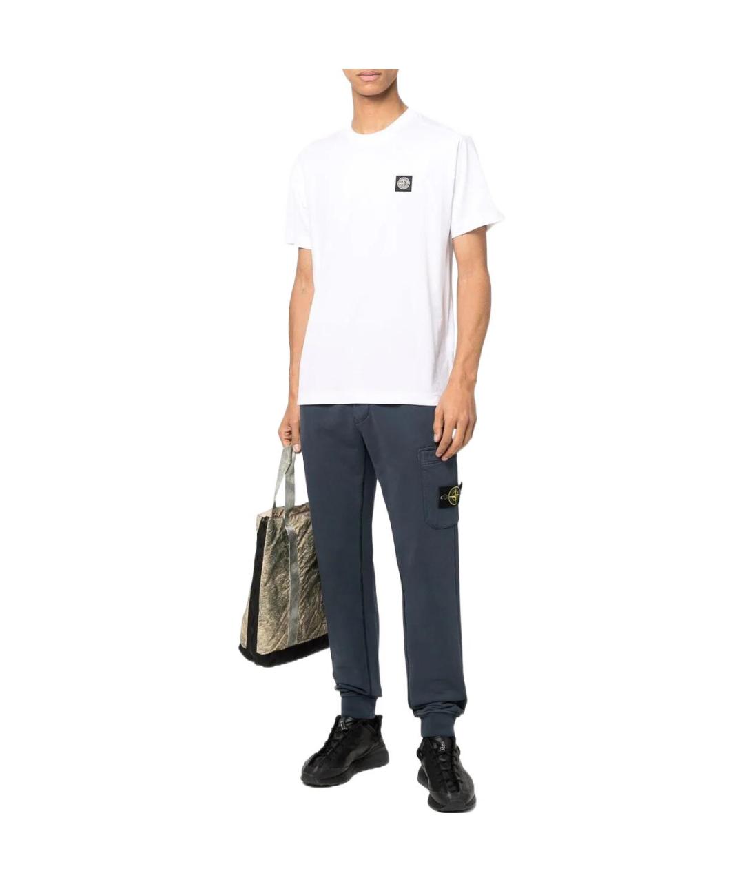 STONE ISLAND Синие повседневные брюки, фото 2