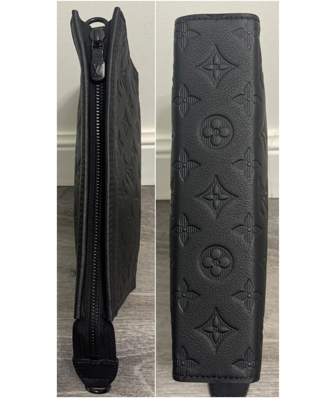 LOUIS VUITTON Черная кожаная сумка на плечо, фото 6