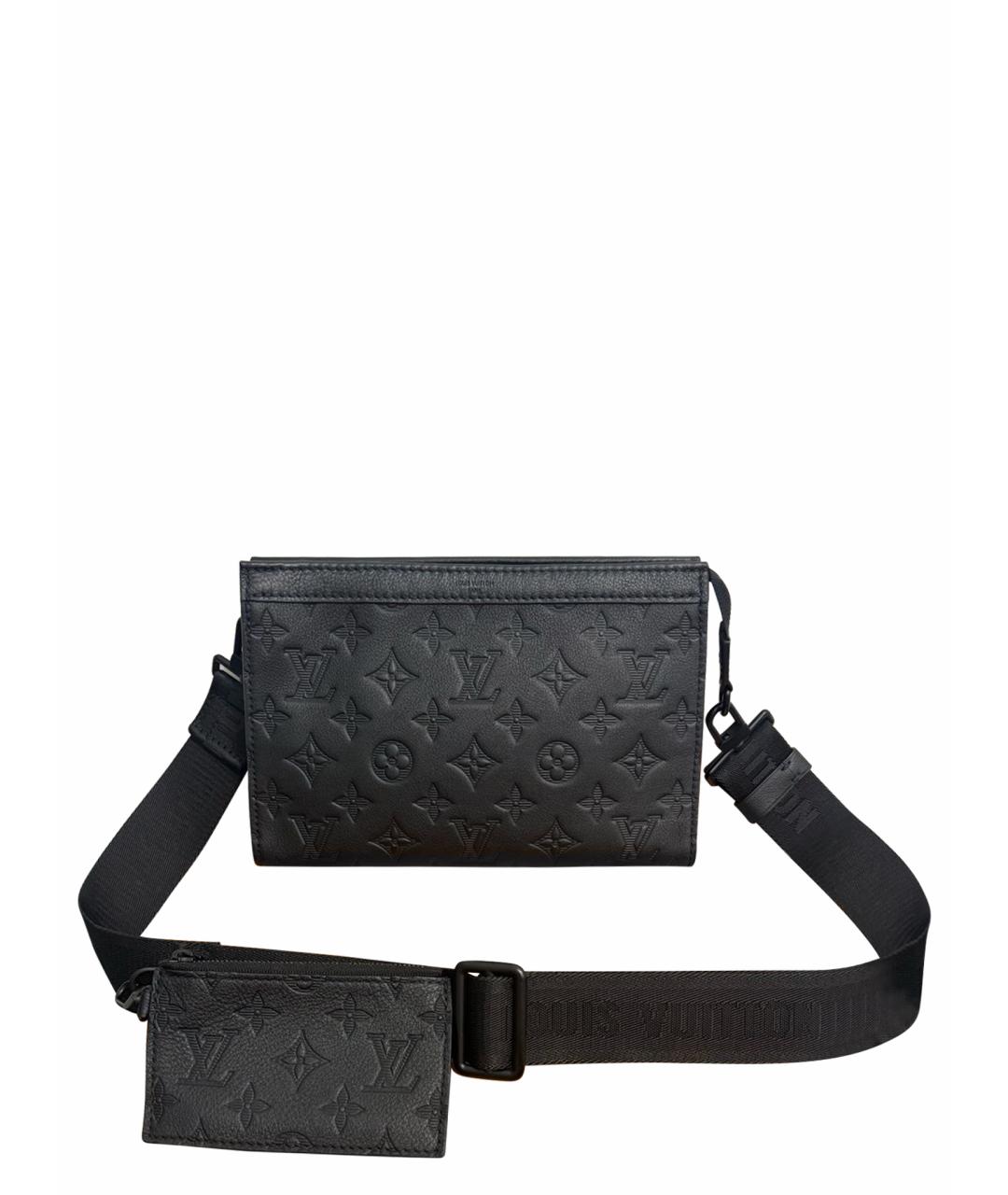 LOUIS VUITTON Черная кожаная сумка на плечо, фото 1