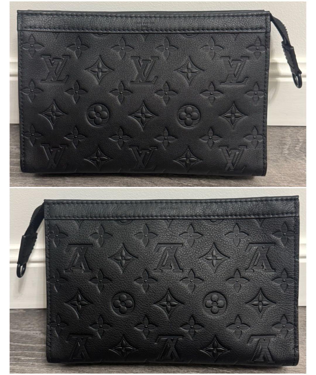 LOUIS VUITTON Черная кожаная сумка на плечо, фото 4