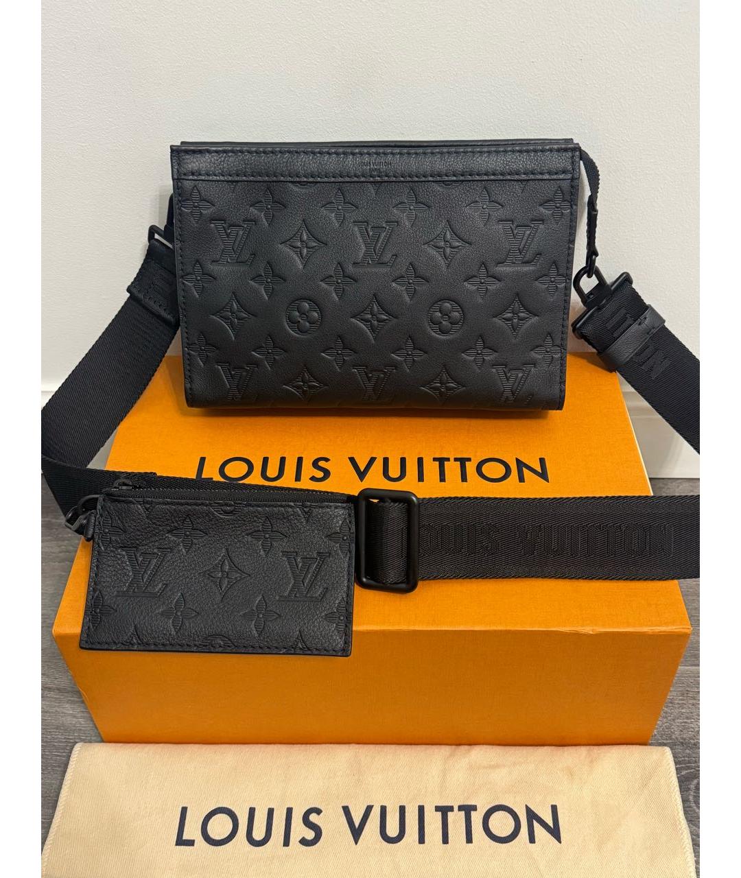 LOUIS VUITTON Черная кожаная сумка на плечо, фото 9