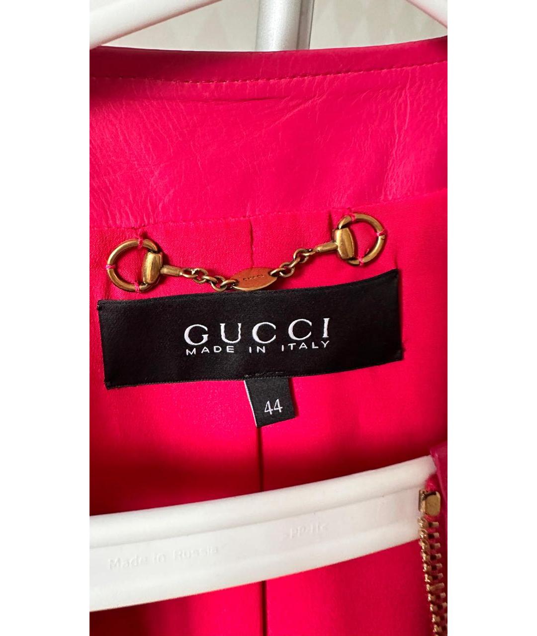 GUCCI Розовая кожаная куртка, фото 4