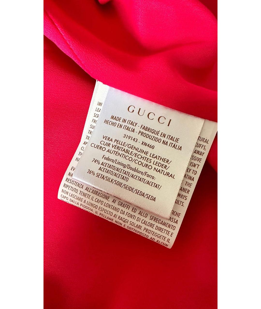 GUCCI Розовая кожаная куртка, фото 5