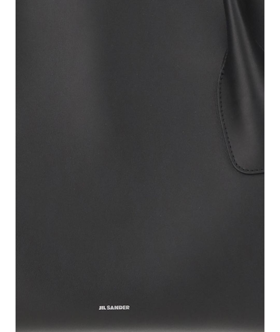 JIL SANDER Черная кожаная сумка тоут, фото 4