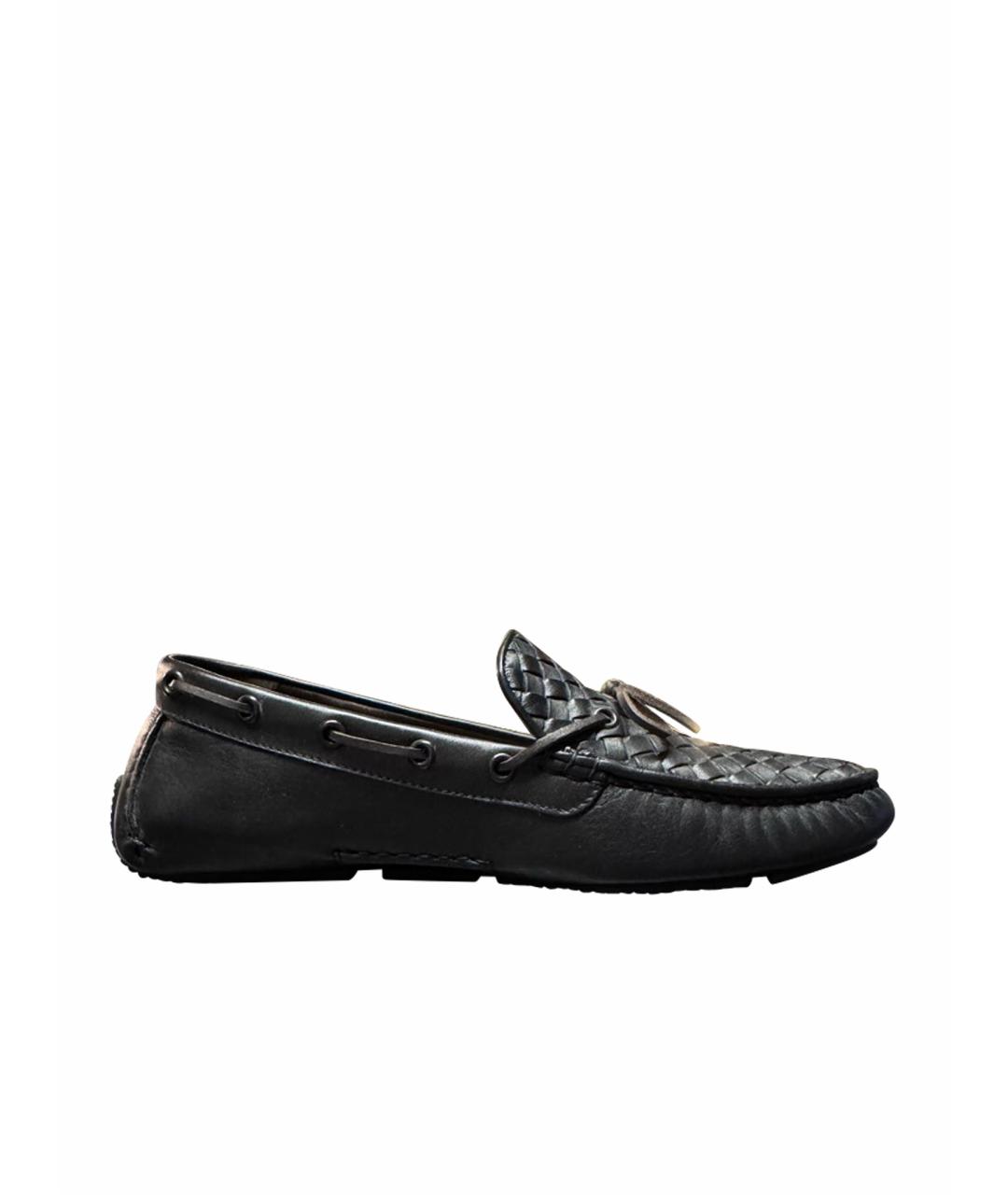 BOTTEGA VENETA Черные кожаные лоферы, фото 1